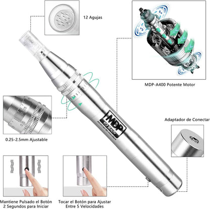 Koi Beauty Elektrischer Derma-Pen,  Microneedling Pen, professioneller Stift, 0,25–2,5 mm