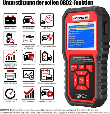 Outil de diagnostic automatique KONNWEI KW850 OBDII Scanner, lecteur de codes de voyant moteur