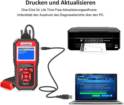 Outil de diagnostic automatique KONNWEI KW850 OBDII Scanner, lecteur de codes de voyant moteur