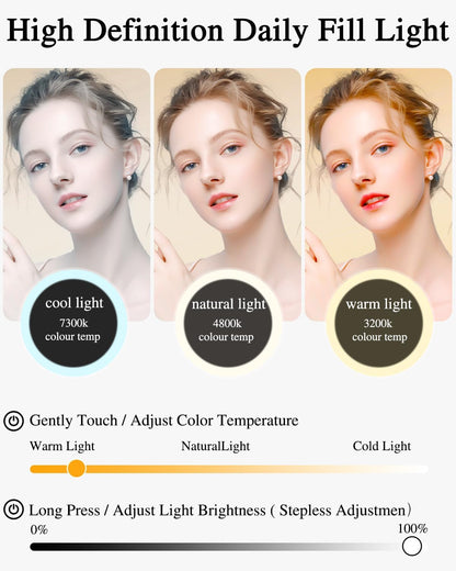 Kosmetiktasche mit LED Spiegel groß Aufbewahrungsbox Organizer Kosmetik Reise Beauty Bag Schwarz