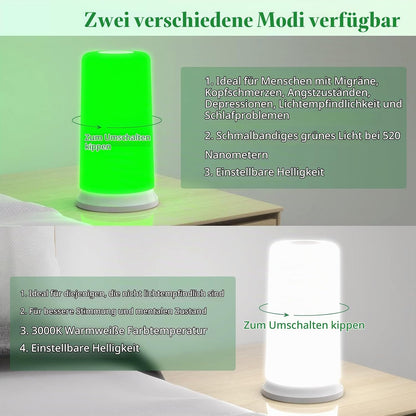 KTS Grünes weißes Lichttherapie Gerät,für Schlaflosigkeit, Migräne, Angstzustände,