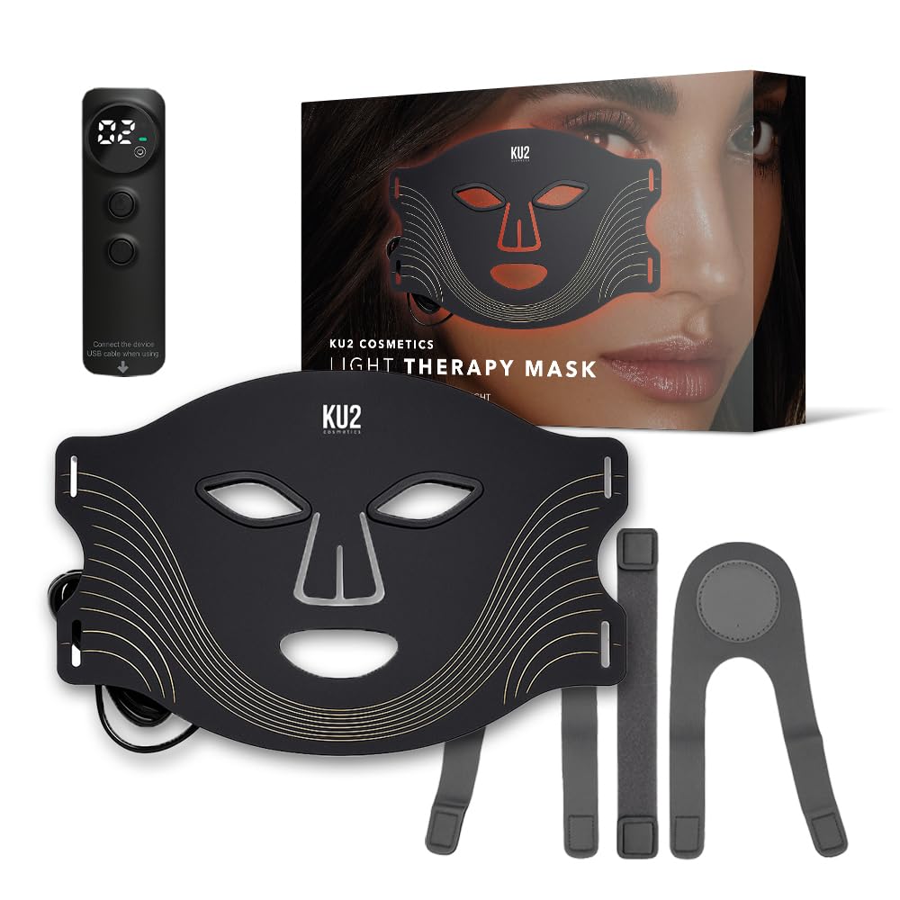 KU2 LED Gesichtsmaske mit 7 Lichtmodi  180 LEDs für Anti Aging