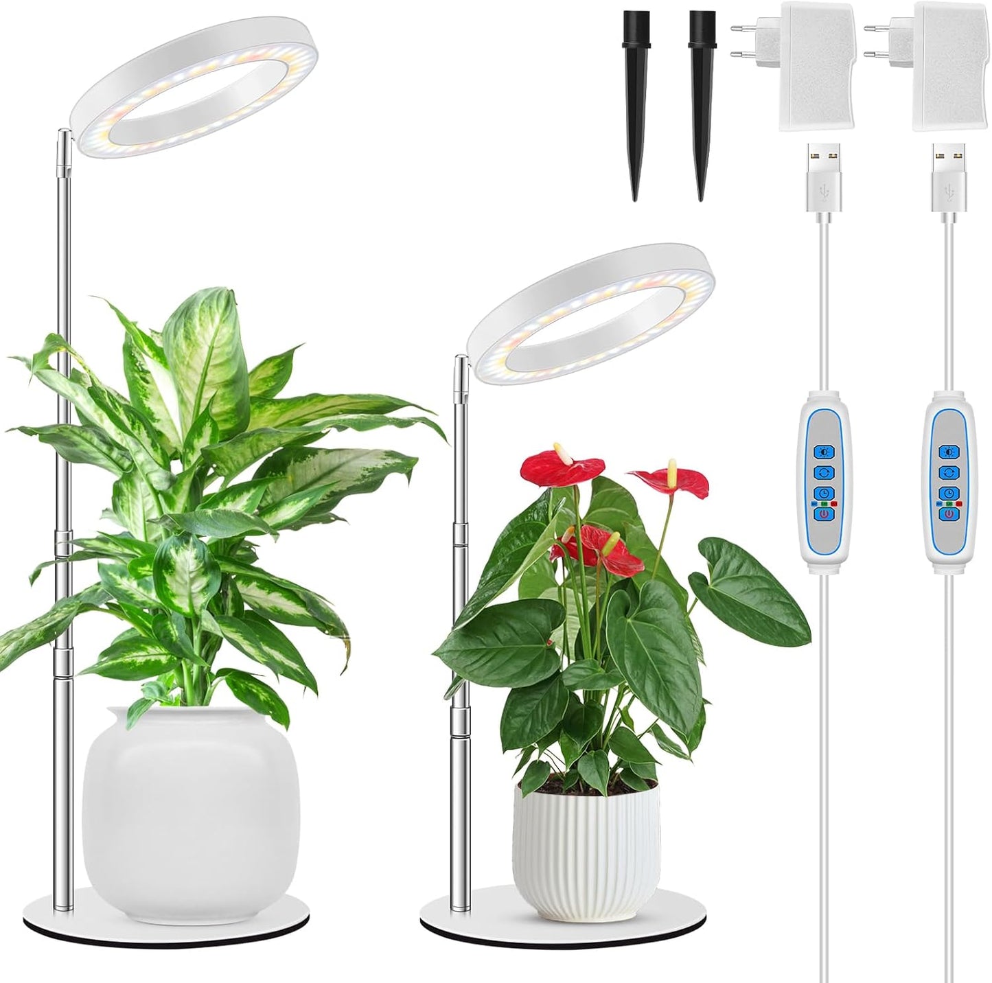 Kullsinss Pflanzenlampe led Vollspektrum, 94 CM mit 80 LEDs,3 Lichter Modi (2 Stück) 