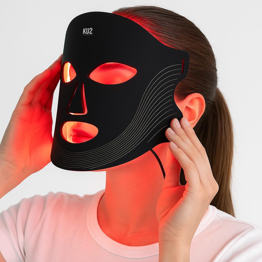 KU2 LED Gesichtsmaske mit 7 Lichtmodi  180 LEDs für Anti Aging