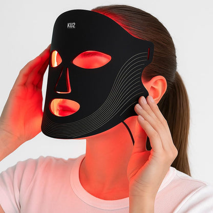 KU2 LED Gesichtsmaske mit 7 Lichtmodi  180 LEDs für Anti Aging