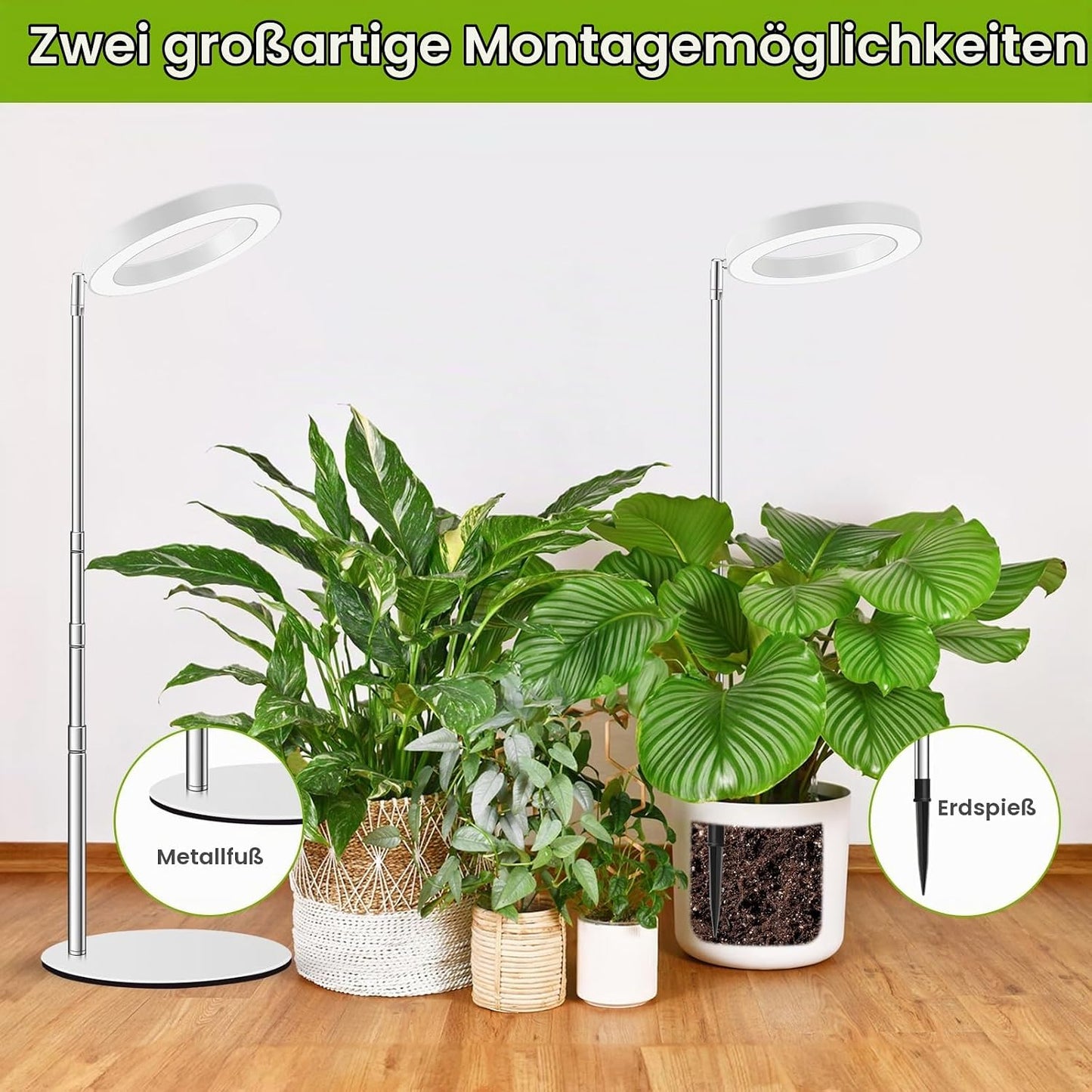 Kullsinss Pflanzenlampe led Vollspektrum, 94 CM mit 80 LEDs,3 Lichter Modi (2 Stück) 