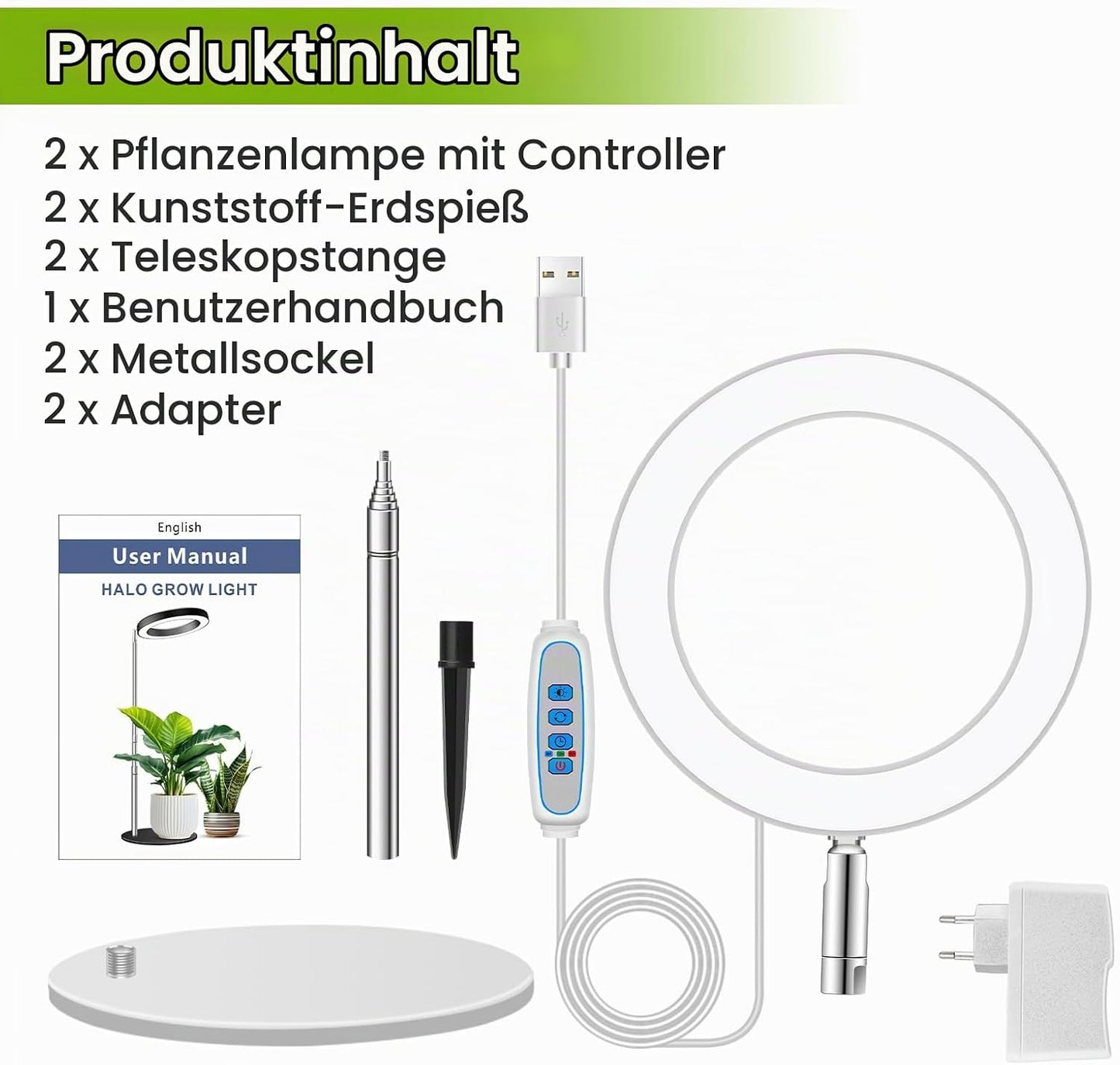 Kullsinss Pflanzenlampe led Vollspektrum, 94 CM mit 80 LEDs,3 Lichter Modi (2 Stück) 