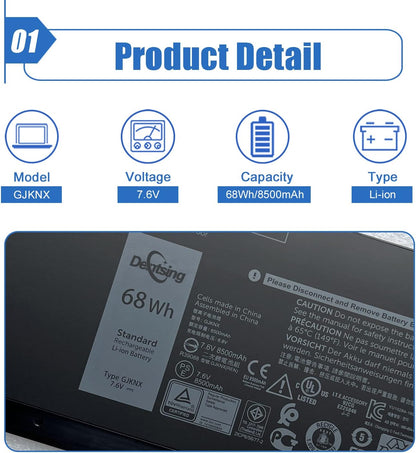 KYUER 68WH GJKNX 93FTF Laptop Akku für Dell Latitude 5280 5288...