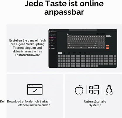 Keychron C3 Pro QMK/VIA Mechanische Tastatur, Kabelgebunden, Programmierbar, 87 Tasten