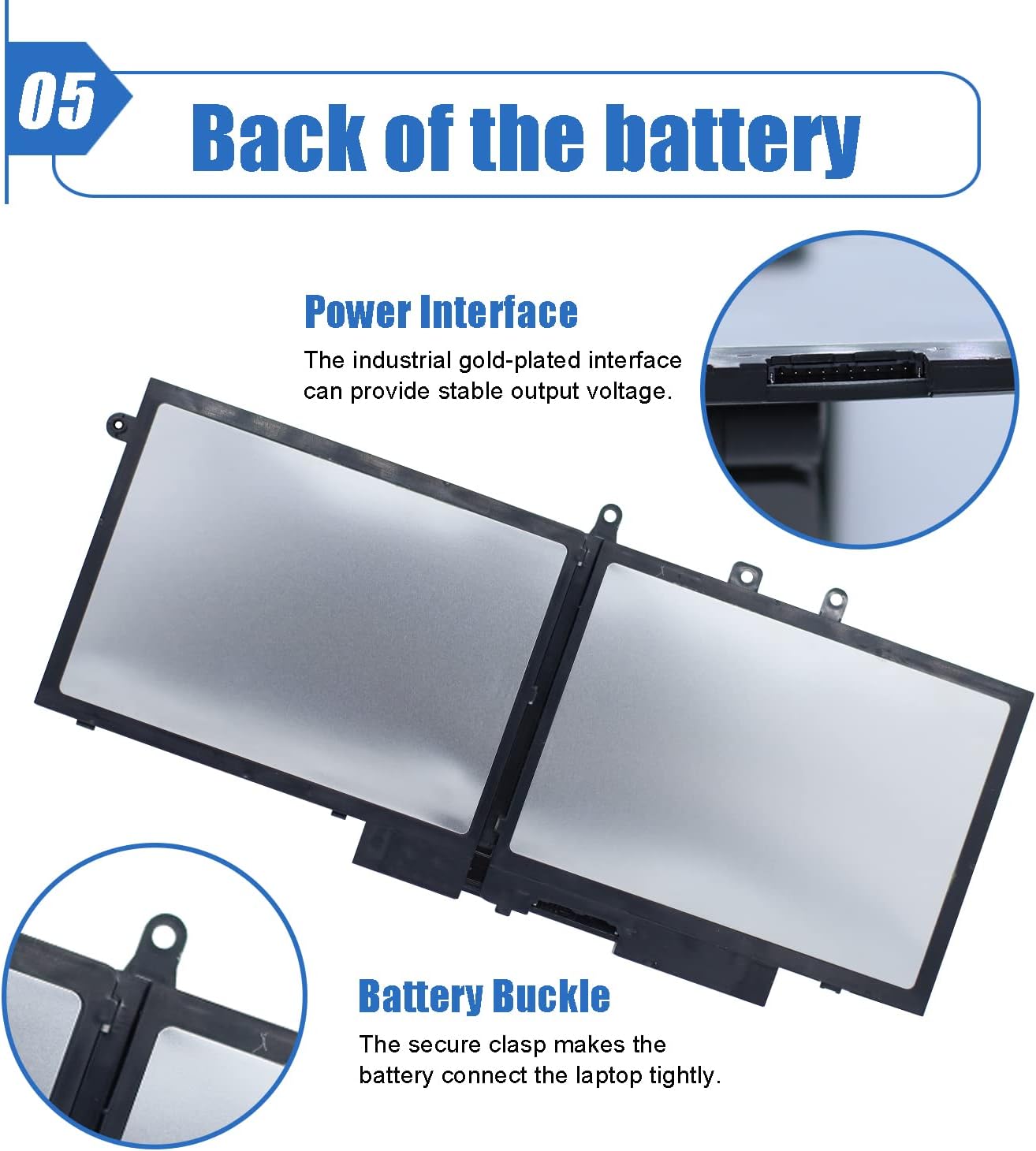 KYUER 68WH GJKNX 93FTF Laptop Akku für Dell Latitude 5280 5288...