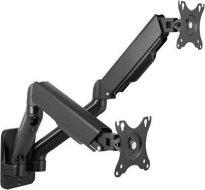 LogiLink BP0146 - Monitorwandhalterung 2-Fach, 17–32", Gasdruckfeder, 90–540 mm, Schwarz