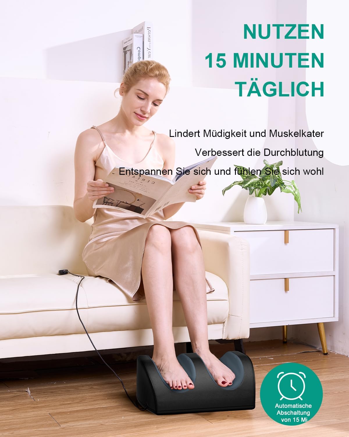 LAOBEN Shiatsu FußMassagegeräT Mit Heizung, Tiefengewebsmassage Mit Massagerollen