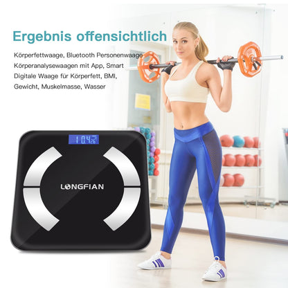 LONGFIAN Intelligente Waage für Körperfettwaage,Personenwaage mit APP