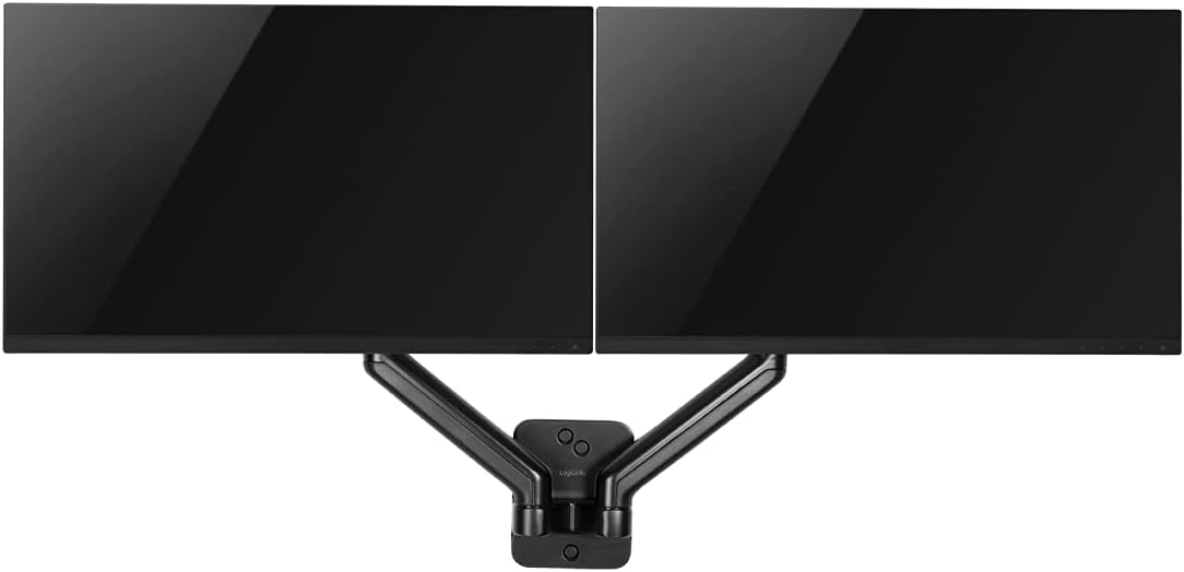 LogiLink BP0146 - Monitorwandhalterung 2-Fach, 17–32", Gasdruckfeder, 90–540 mm, Schwarz