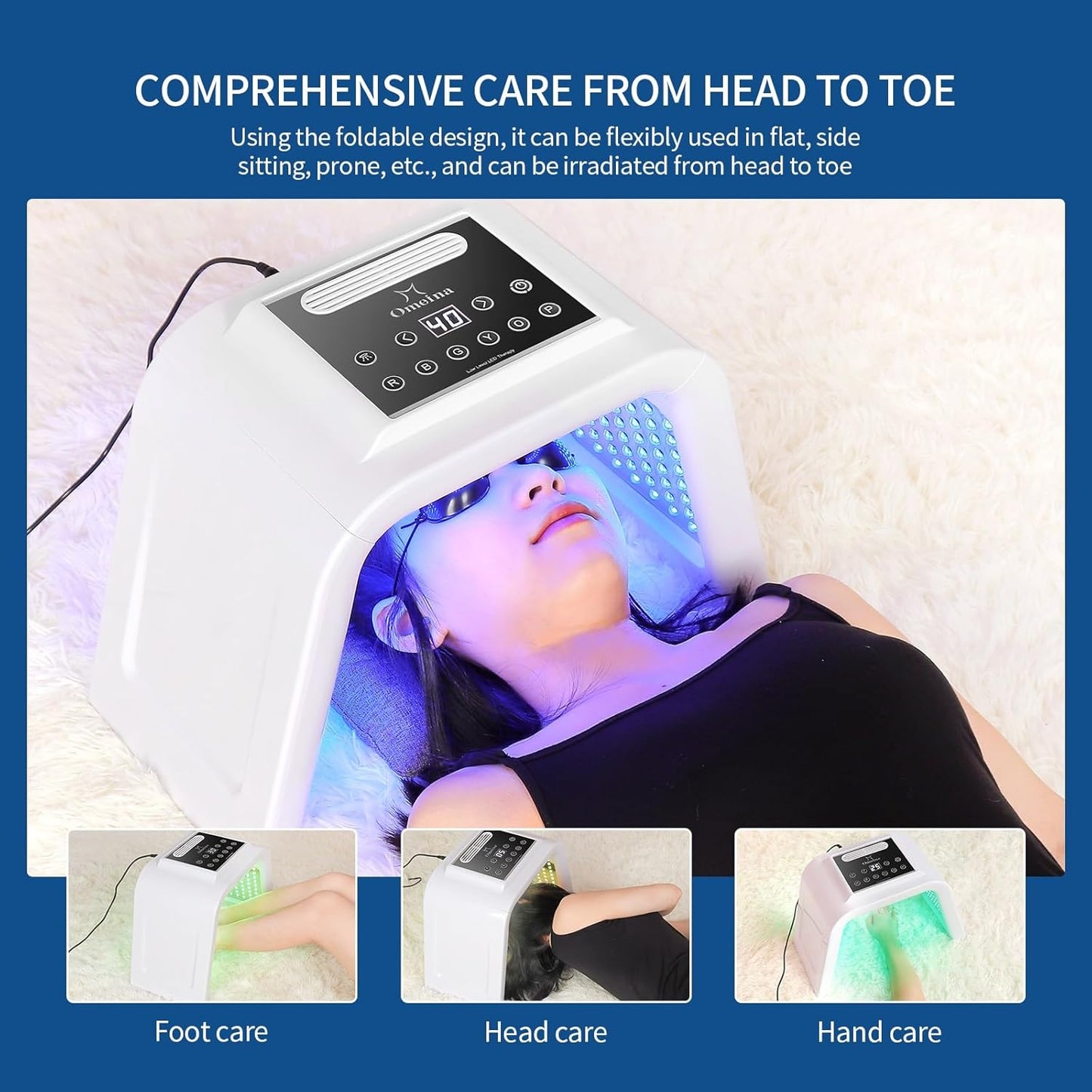 OMENIA 7-Farben-LED-Licht-Gesichtsmaske gegen Mitesser, Schönheit