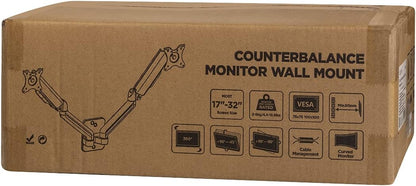 LogiLink BP0146 - Monitorwandhalterung 2-Fach, 17–32", Gasdruckfeder, 90–540 mm, Schwarz