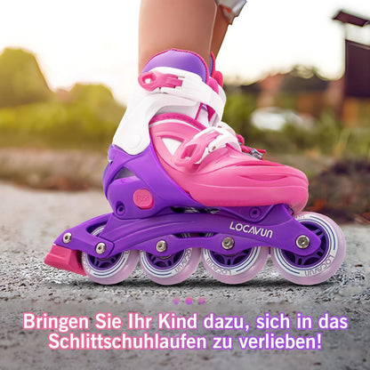 Locavun Inliner Kinder 4 Größen Verstellbare Inline Skates für Mädchen  Medium(30-35EU)