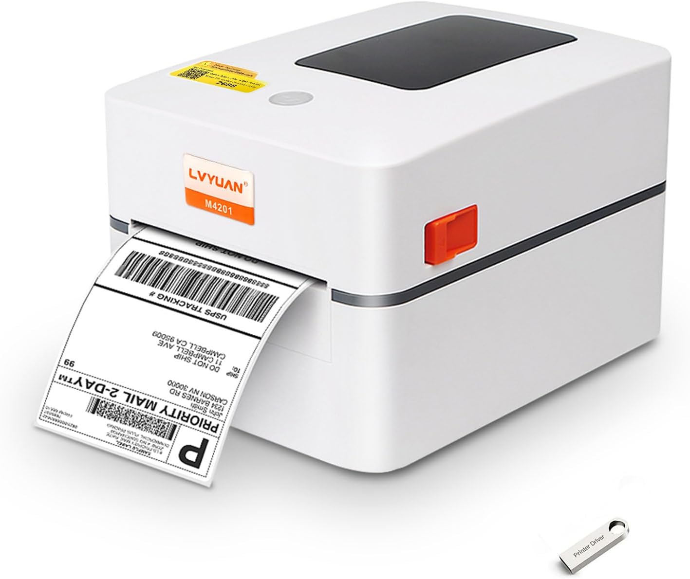 LVYUAN DHL Etikettendrucker, 4x6 Mobile Thermo Etiketten Drucker,203DPI