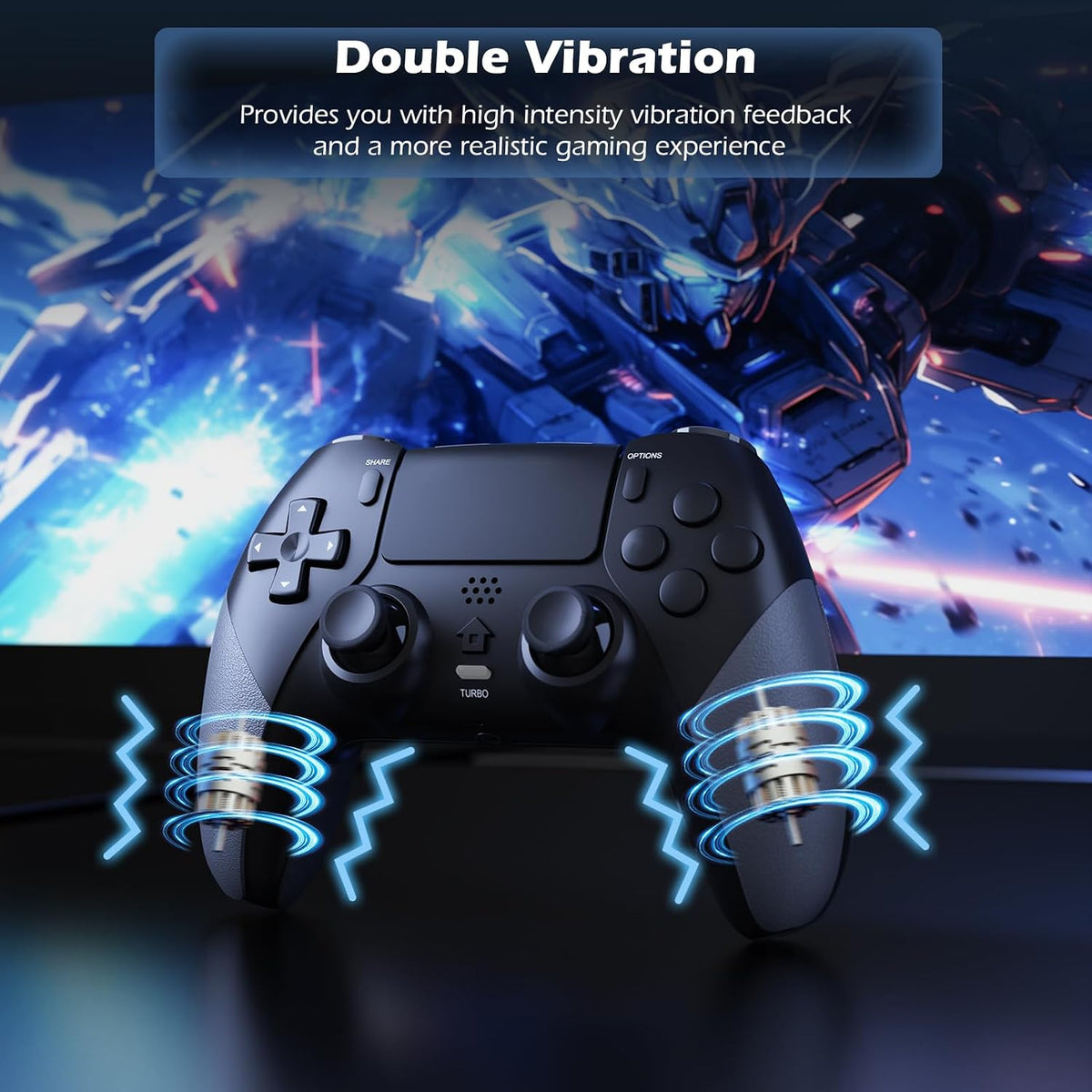 LATEC Controller für PS4, Wireless Controller für PS-4/Pro/Slim,Doppelter Vibration, Turbo