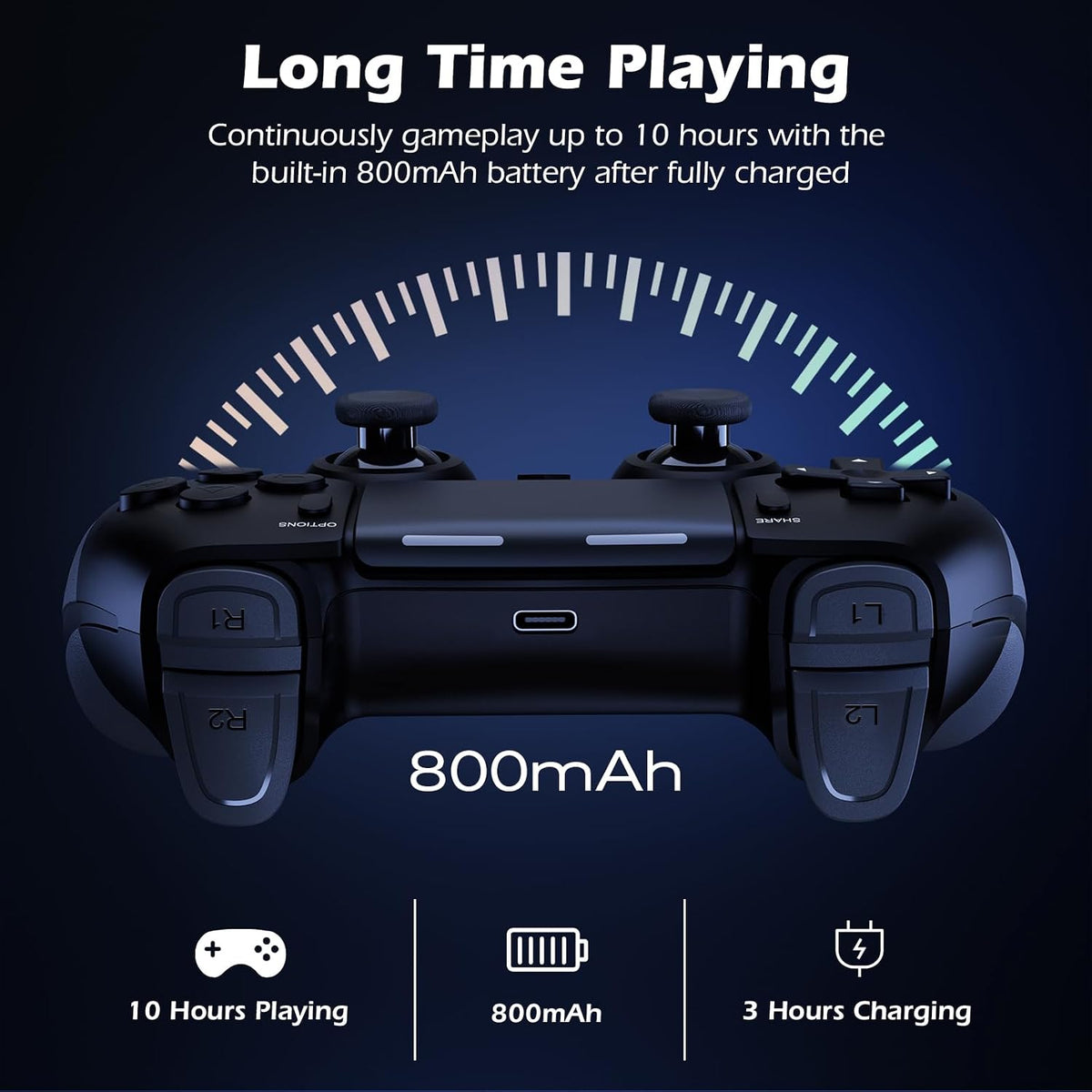 LATEC Controller für PS4, Wireless Controller für PS-4/Pro/Slim,Doppelter Vibration, Turbo