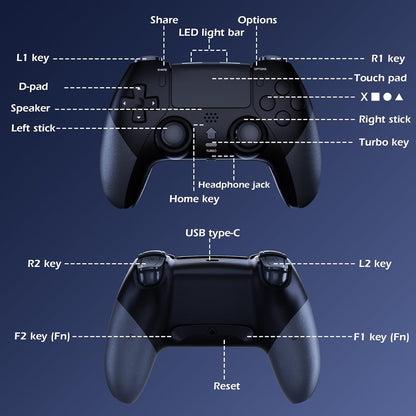 LATEC Controller für PS4, Wireless Controller für PS-4/Pro/Slim,Doppelter Vibration, Turbo