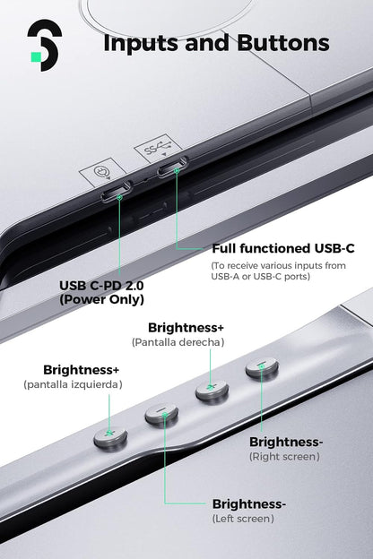 Laptop Bildschirm Erweiterung,14" 1080P Dreifacher tragbarer Laptop Screen Extender für 13 bis 16,5 Zoll Laptops
