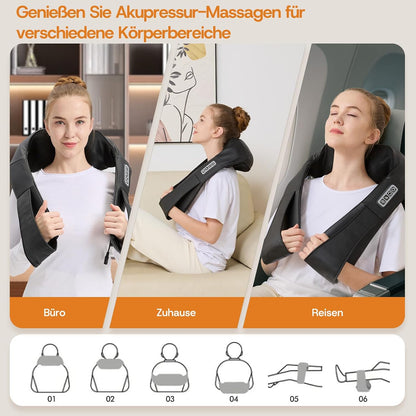 LAOBEN Nacken, Schulter und Rückenmassagegerät mit konstanter Heizfunktion Massagerollen