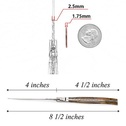 Laguiole by FlyingColors Menügabeln-Set aus Edelstahl, Horngriff, Coffret cadeau, 6 pièces