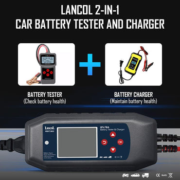 Testeur et chargeur de batterie de voiture LANCOL 12 V, testeur de charge de batterie 100-3000 CCA
