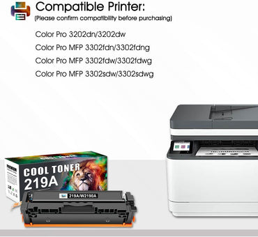 219A 219X W2190A 3302fdw Toner 4er-Pack kompatibler für HP 219A 219X (Kein Chip) Schwarz Cye Magenta Gelb