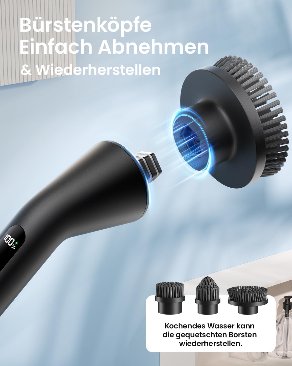 Leebein Elektrische Reinigungsbürste, 7 in 1 Spin Scrubber, IPX7