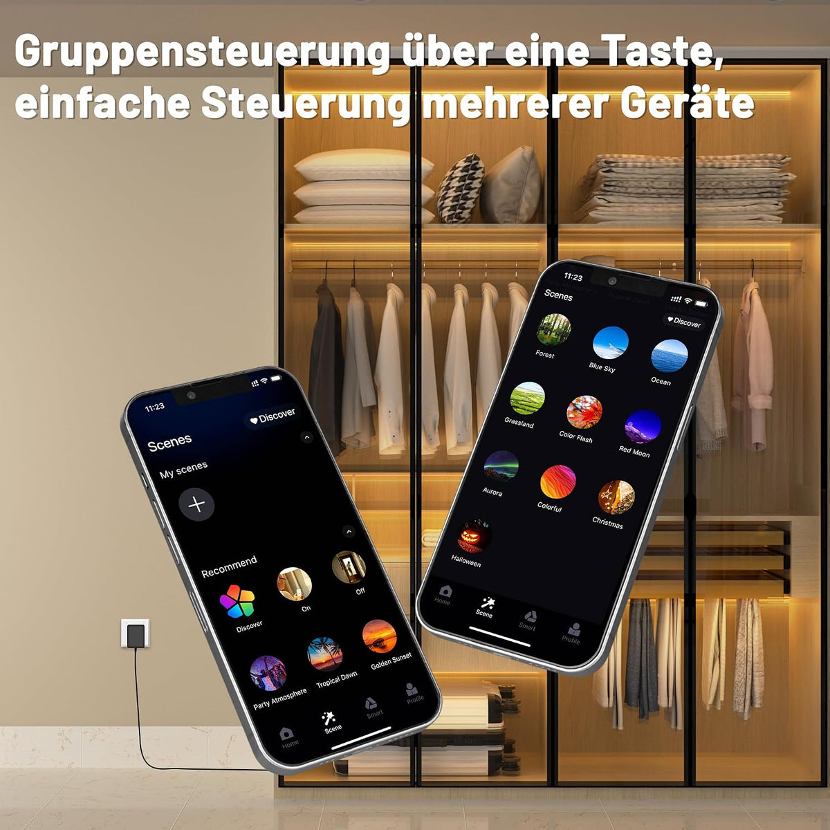 Lichaser COB  LED Streifen für Akustikpaneele, 6 Rollen WiFi Warmweiss 12V (1,5M) 
