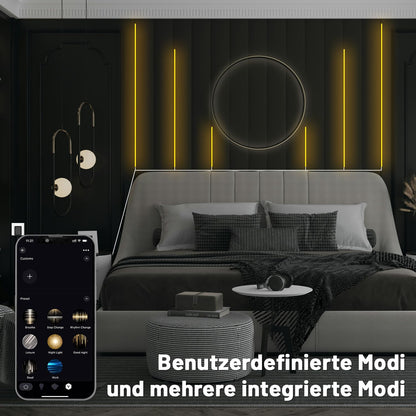Lichaser COB  LED Streifen für Akustikpaneele, 6 Rollen WiFi Warmweiss 12V (1,5M) 