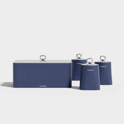 Lellaluka Brotkasten 4er Set, Zuckerdose, Mehl Aufbewahrung & Kaffeedose luftdicht, Brotbox