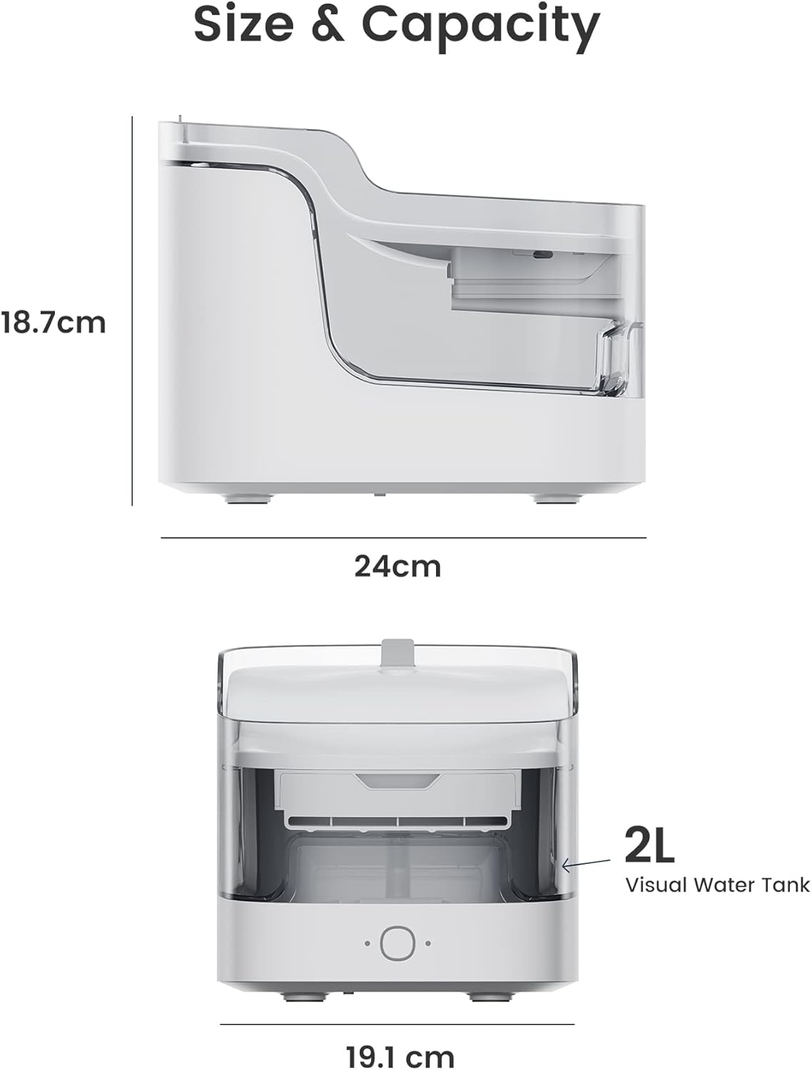 Lefant Intelligenter Katzenbrunnen, Wasserbrunnen avec App 8 Filtrationschichten