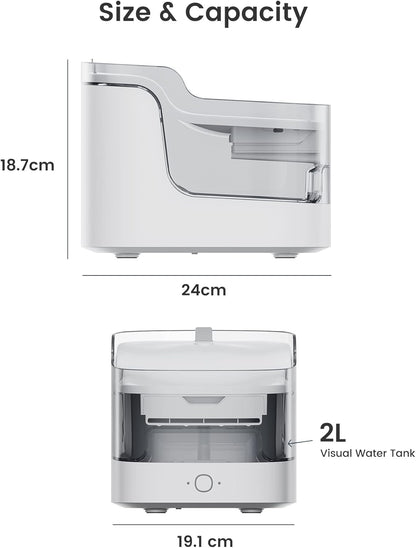 Lefant Intelligenter Katzenbrunnen, Wasserbrunnen avec App 8 Filtrationschichten