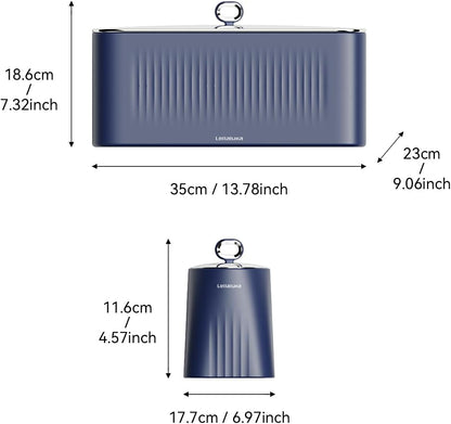 Lellaluka Brotkasten 4er Set, Zuckerdose, Mehl Aufbewahrung & Kaffeedose luftdicht, Brotbox