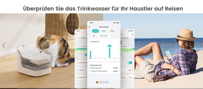 Lefant Intelligenter Katzenbrunnen, Wasserbrunnen avec App 8 Filtrationschichten