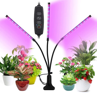 Plafonnier LED LEBANDWIT pour Zimmerpflanzen, éclairage à spectre complet avec 3 fonctions de minuterie 3H/9H/12H, 5 lumières dimmables, lampe de visualisation UV 27W 36LEDs (3 pièces)