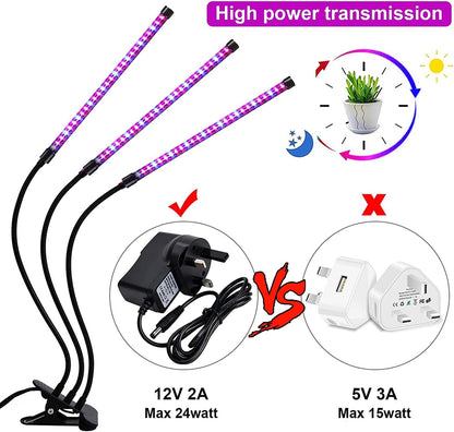Plafonnier LED LEBANDWIT pour Zimmerpflanzen, éclairage à spectre complet avec 3 fonctions de minuterie 3H/9H/12H, 5 lumières dimmables, lampe de visualisation UV 27W 36LEDs (3 pièces)