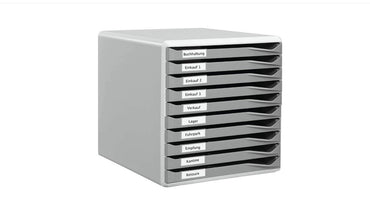 LEITZ Schubladenbox Formular Set 10 Schübe DIN A4 gris clair/gris foncé 