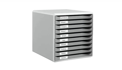 LEITZ Schubladenbox Formular Set 10 Schübe DIN A4 gris clair/gris foncé 