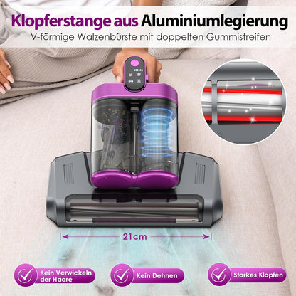 Linkifly MT1 Kabelloser Milbensauger für Matratzen, 18 kPa Matratzenreiniger mit 253,7 nm UV-C Licht
