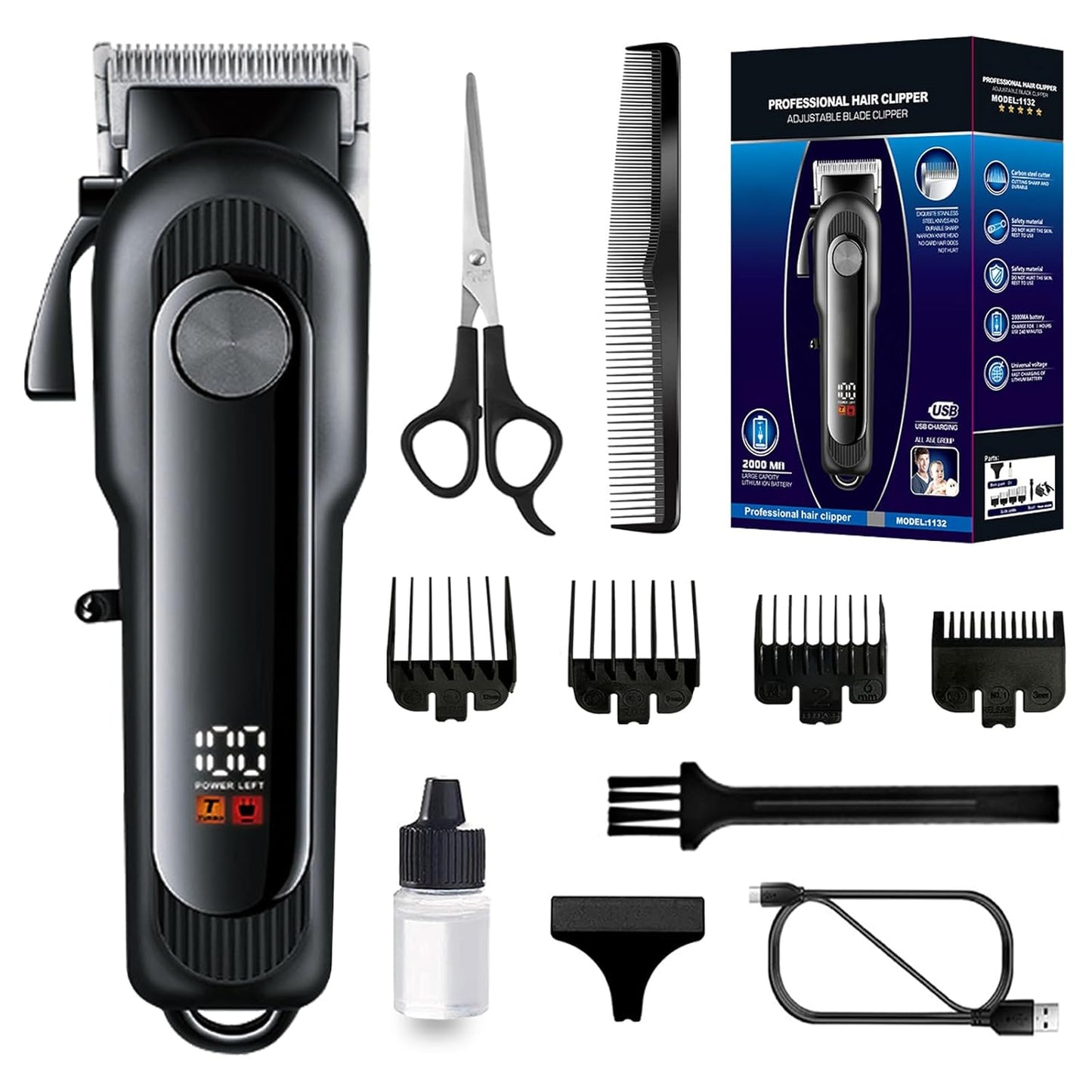 Machine de coupe de cheveux pour cheveux, sèche-cheveux, avec écran LCD, coupe, USB, sèche-cheveux électrique, pour le soin des cheveux et sèche-cheveux