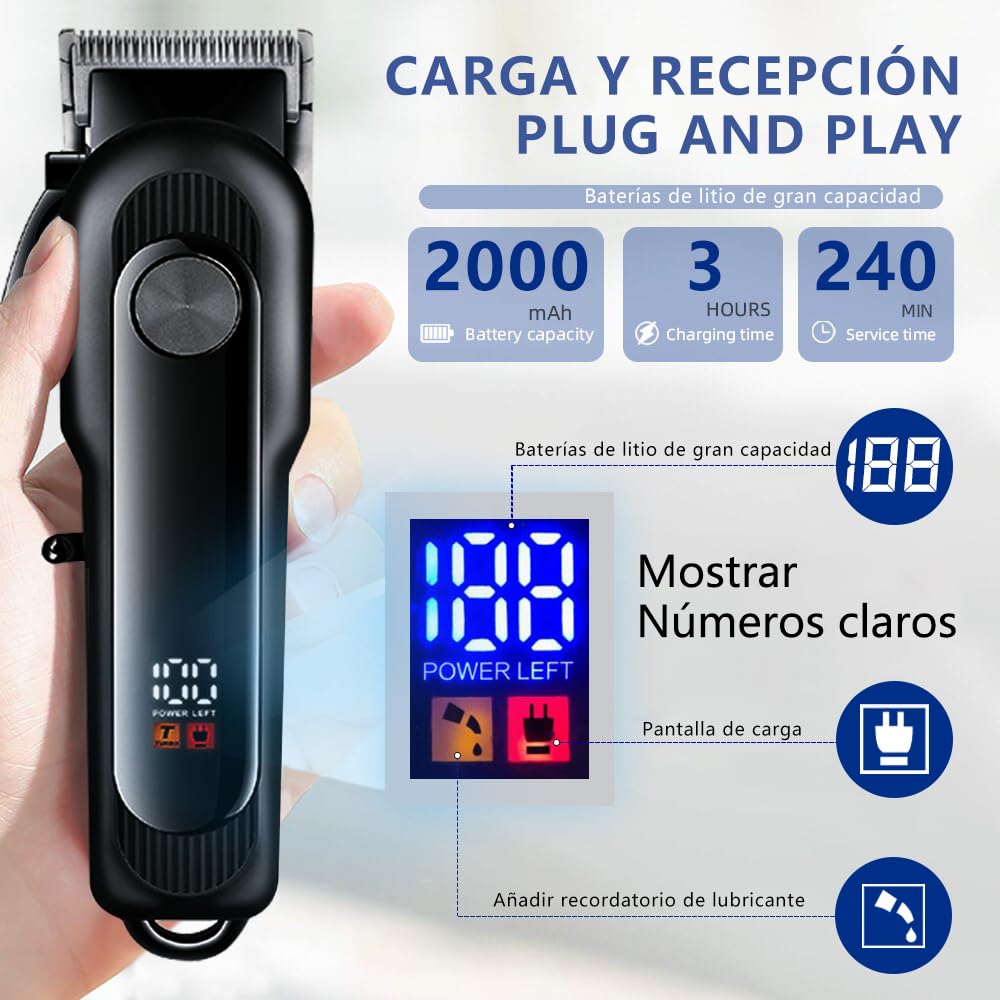 Machine de coupe de cheveux pour cheveux, sèche-cheveux, avec écran LCD, coupe, USB, sèche-cheveux électrique, pour le soin des cheveux et sèche-cheveux