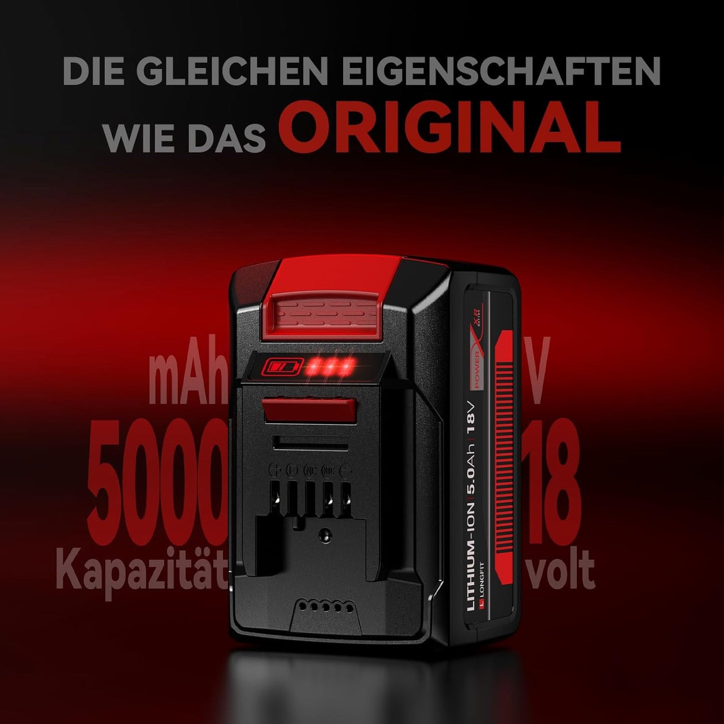 2-Pack Longfit Ersatzakku für Einhell Akku 18V PXC-Twinpack 5,0 Ah