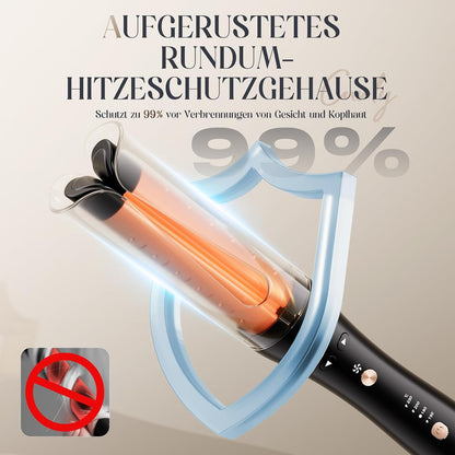 Lookmate Automatischer Lockenstab mit Kaltluft, 32 mm,4 Temp. Ionen Tech.Roségold