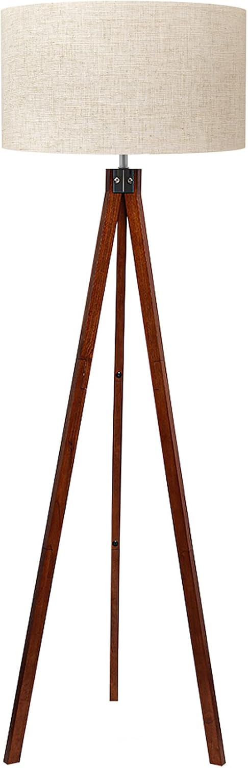 LEPOWER Stehlampe Wohnzimmer Holz, stehlampe vintage, stehleuchte nussbaum holz