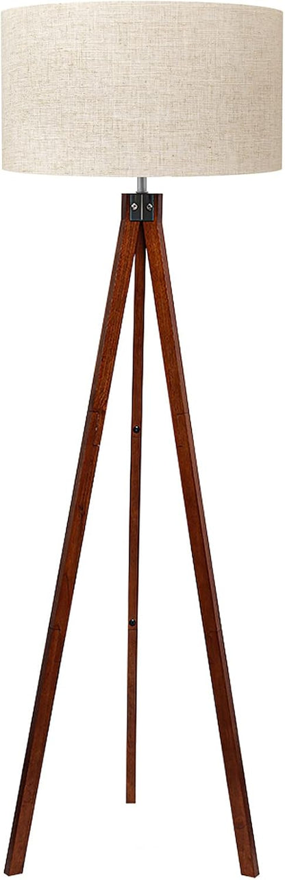 LEPOWER Stehlampe Wohnzimmer Holz, stehlampe vintage, stehleuchte nussbaum holz