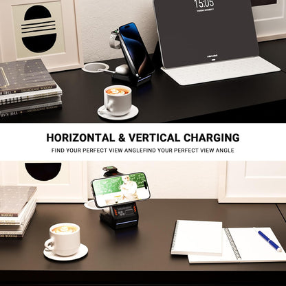 LTLIUU 3 in 1 Wireless Charging Station for Apple Devices, 15W Fast Mag-Safe Charger